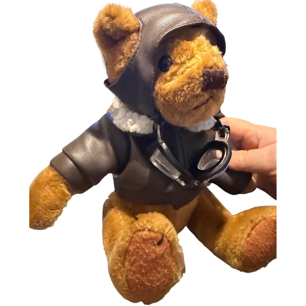 Vintage US Airways Pilot Teddy Bear Kids Small Brown Aviator Flight Jacket - Picture 4 of 5